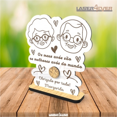 Placa Melhores Avós do Mundo - Nome Personalizado