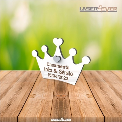 Lembrança Casamento Coroa Aplique Coração