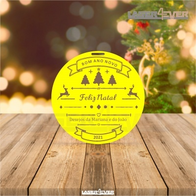 Mini Placa de Natal - Nome e Ano Personalizado