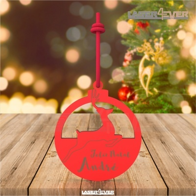 Bola de Natal - Renas Nome Personalizado