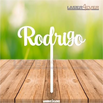 Topo de Bolo Madeira - Nome Rodrigo