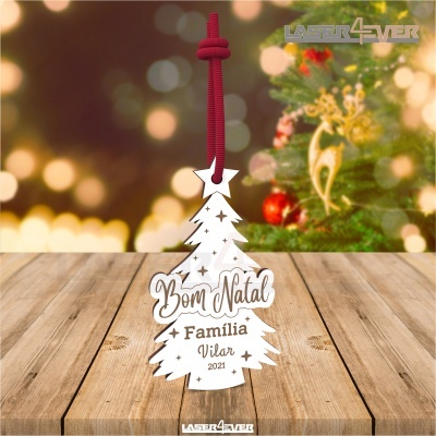 Bola de Natal - Árvore Nome Família Personalizado
