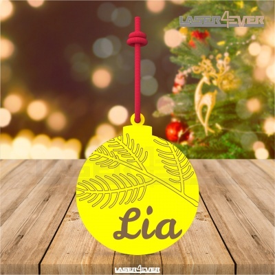 Bola de Natal - Folhas Nome Personalizado