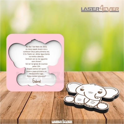 Convite Batismo - Elefante Menino