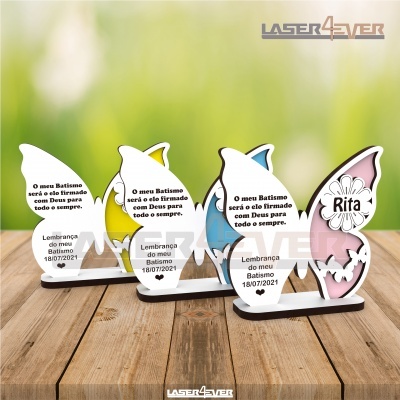 Lembrança Batismo Borboleta com fundo