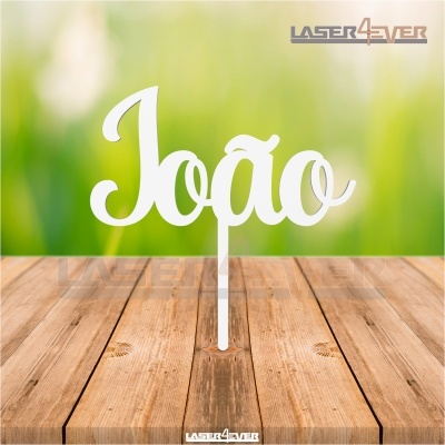 Topo de Bolo Madeira - Nome João