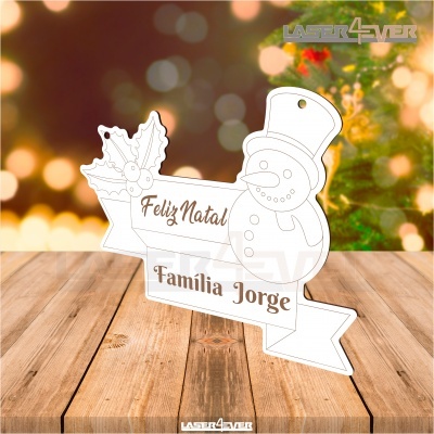 Placa Decorativa - Boneco de Neve Nome Família Personalizado