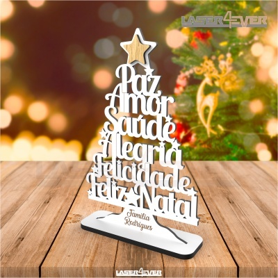Árvore de Natal Palavras - Nome Família Personalizado
