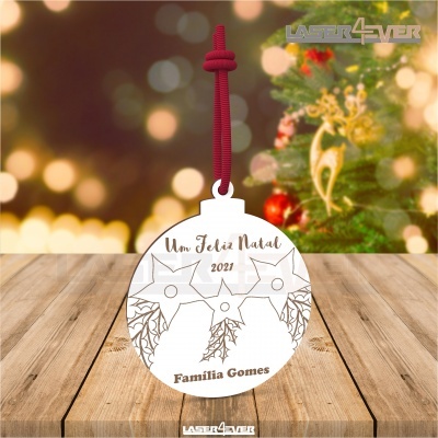Bola de Natal - Estrelas Nome Família Ano Personalizado