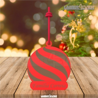 Bola de Natal - Riscas Nome Família Personalizado