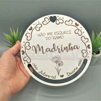 Placa Madrinha/Padrinho para decorar com fitas