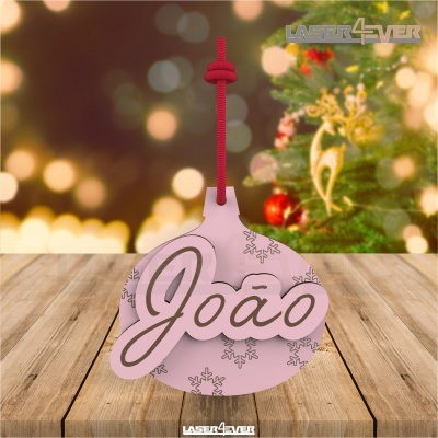 Bola de Natal - Flocos de Neve Nome Personalizado