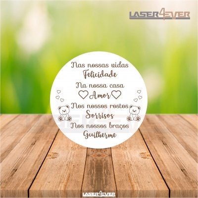 Íman Lembrança Baby Shower Círculo Ursinhos