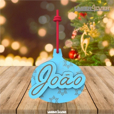 Bola de Natal - Flocos de Neve Nome Personalizado