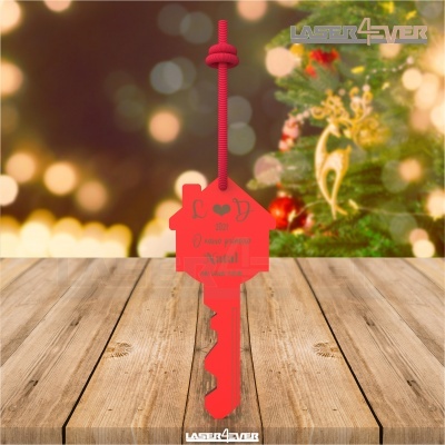 Pendente Chave - O nosso 1º Natal - Iniciais e Ano Personalizável