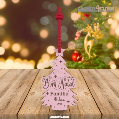 Bola de Natal - Árvore Nome Família Personalizado