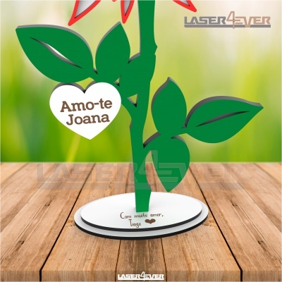 Rosa - Amo-te - Nomes Personalizados