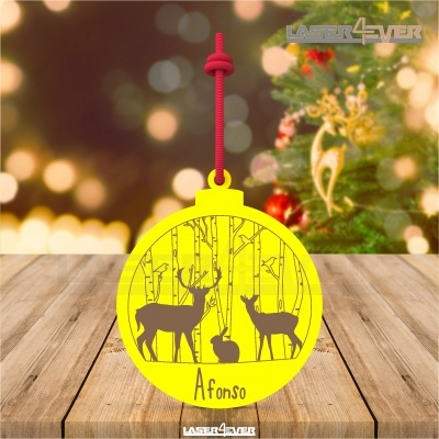 Bola de Natal - Renas Nome Personalizado