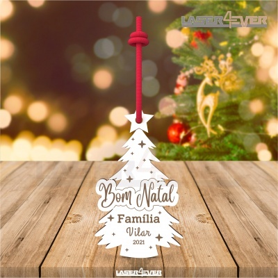 Bola de Natal - Árvore Nome Família Personalizado