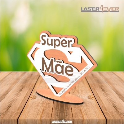 Placa Super Mãe - Nome e Data Personalizáveis
