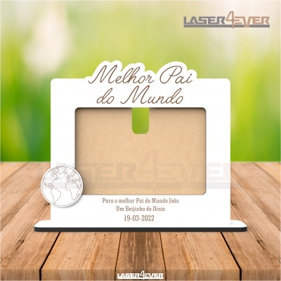 Moldura Melhor Pai do Mundo -  Nomes e Data Personalizáveis