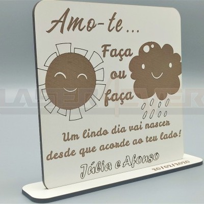 Placa Amo-te - Nomes e Data Personalizável