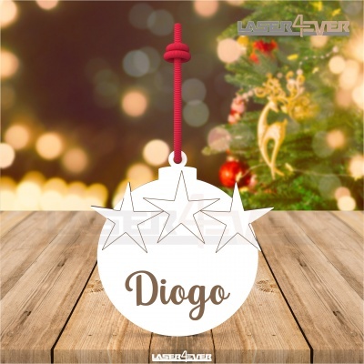 Bola de Natal - Estrelas Nome Personalizado