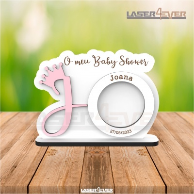 Lembrança Baby Shower Mini Moldura - Inicial Colorida