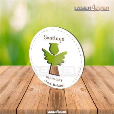Íman Lembrança Batismo Círculo Anjo