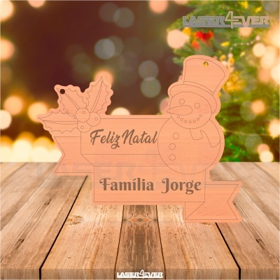 Placa Decorativa - Boneco de Neve Nome Família Personalizado