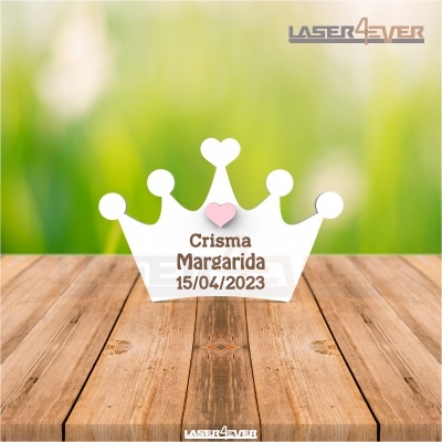 Lembrança Crisma Coroa Aplique Coração