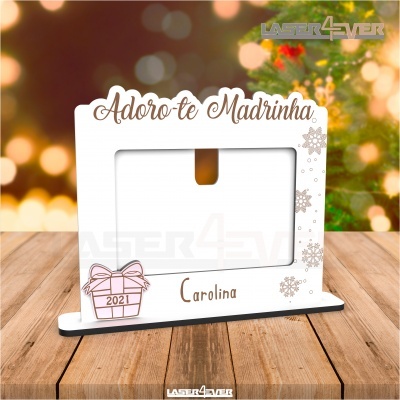 Moldura - Adoro-te Madrinha / Padrinho - Nome e Ano Personalizado