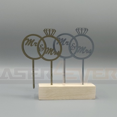 Topo de bolo de Casamento - Mr e Mrs