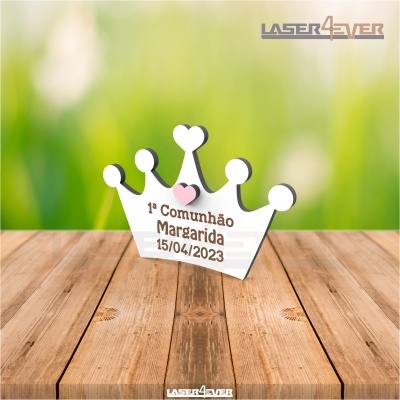 Lembrança 1ª Comunhão Coroa Aplique Coração