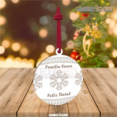 Bola de Natal - Flocos de Neve Nome Família Personalizado