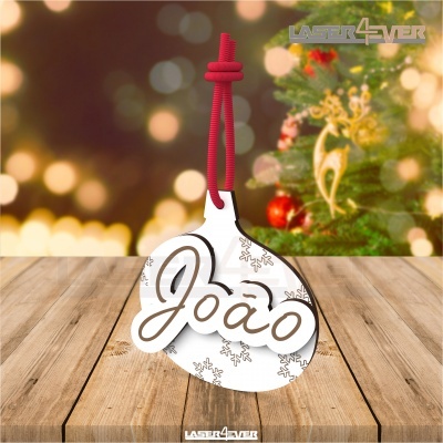 Bola de Natal - Flocos de Neve Nome Personalizado