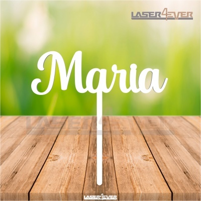 Topo de Bolo Madeira - Nome Maria