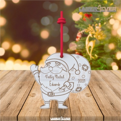 Bola de Natal - Pai Natal Nome e Ano Personalizado