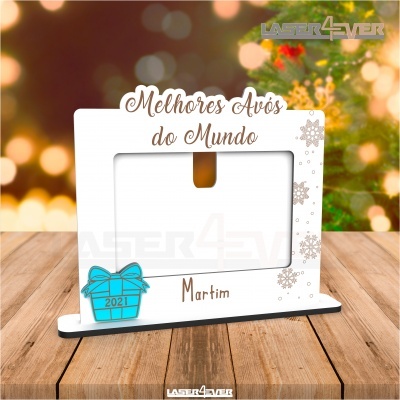 Moldura - Melhores Avós / Avó / Avô do mundo - Nome e Ano Personalizado