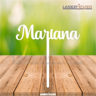 Topo de Bolo Madeira - Nome Mariana