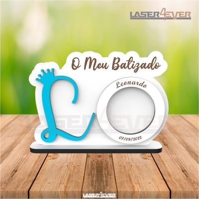 Lembrança Batismo Mini Moldura - Inicial Colorida