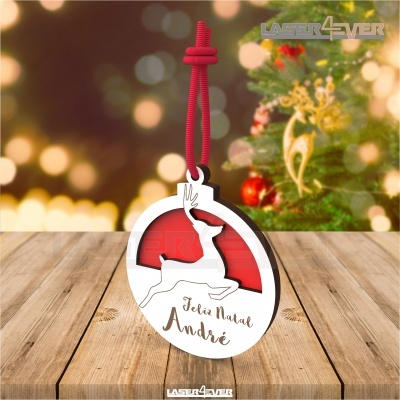 Bola de Natal - Renas Nome Personalizado