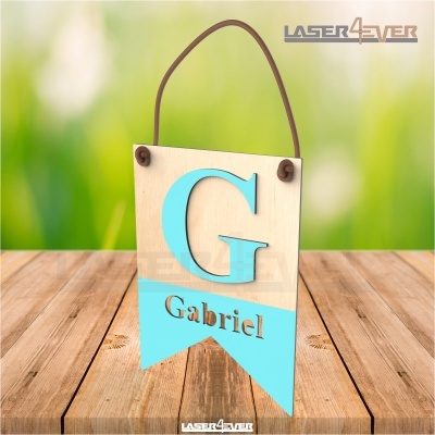 Placa Inicial Colorida - Nome Gabriel