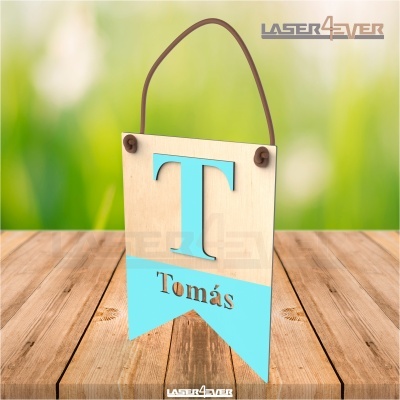 Placa Inicial Colorida - Nome Tomás