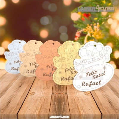 Placa Decorativa - Pinguim Nome Família Personalizado