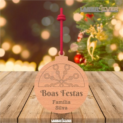 Bola de Natal - Floco de Neve Nome Família Personalizado
