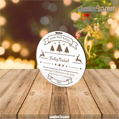 Mini Placa de Natal - Nome e Ano Personalizado