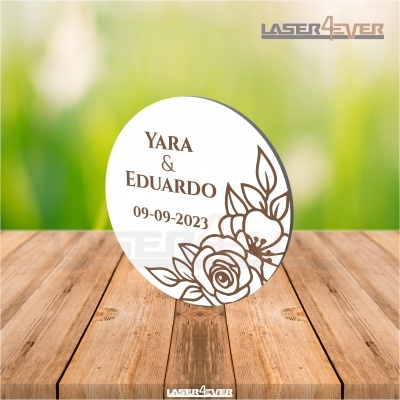 Íman Lembrança Casamento Círculo Florido