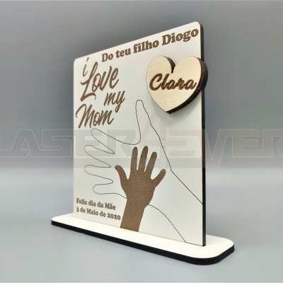 Placa I Love My Mom - Nomes Personalizados