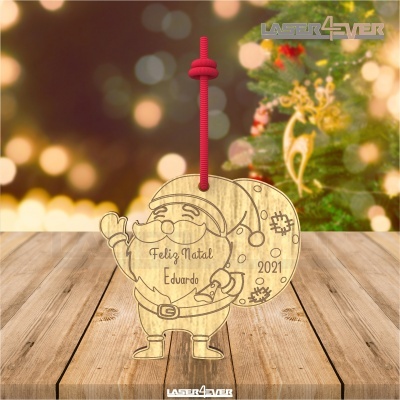 Bola de Natal - Pai Natal Nome e Ano Personalizado